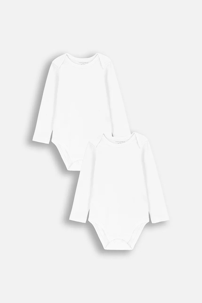 Coccodrillo body din bumbac pentru bebeluși 2-pack 2-pack alb XCX413101BAU