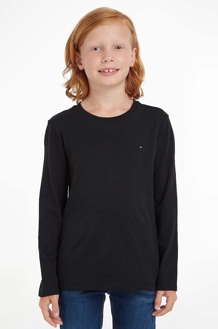 Tommy Hilfiger longsleeve copii 74-176 cm uni negru KB0KB04141
