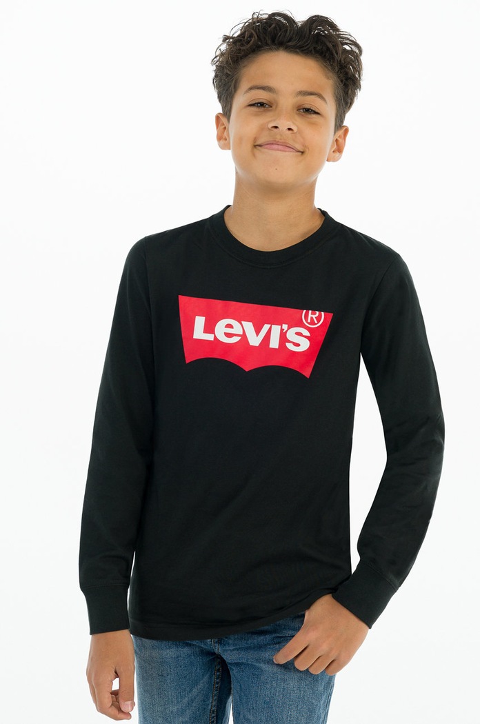 Levi's Longsleeve dziecięcy nadruk czarny 8E8646.NOS.B