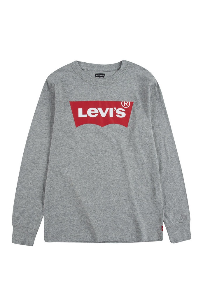 Детска блуза с дълги ръкави Levi's памук сив 6E8646.NOS.B