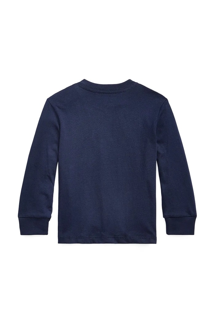 Otroška bombažna majica z dolgimi rokavi Polo Ralph Lauren 320843804002 mornarsko modra AA00