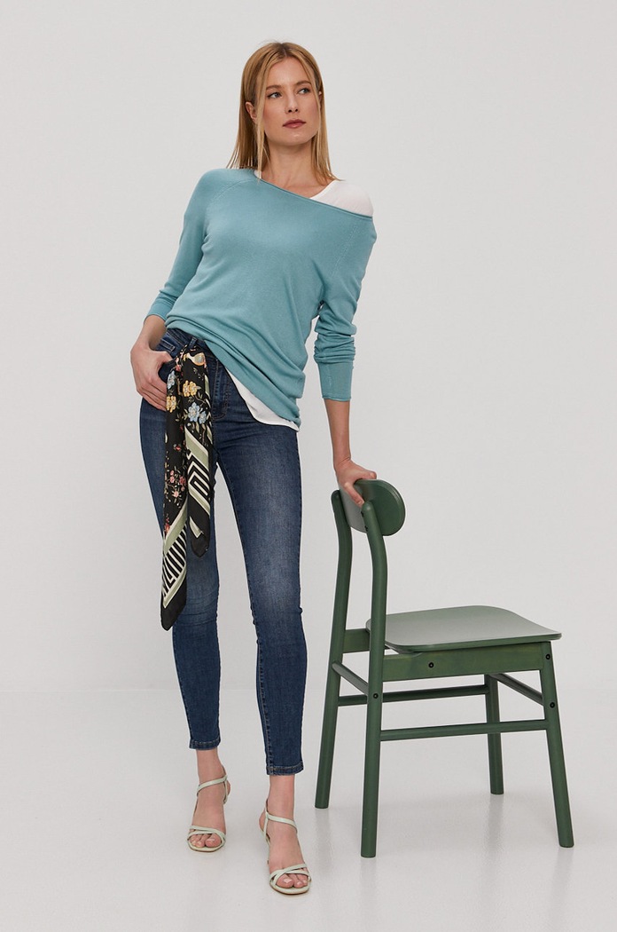 Vero Moda - Sweter 10220902 turkusowy AA00