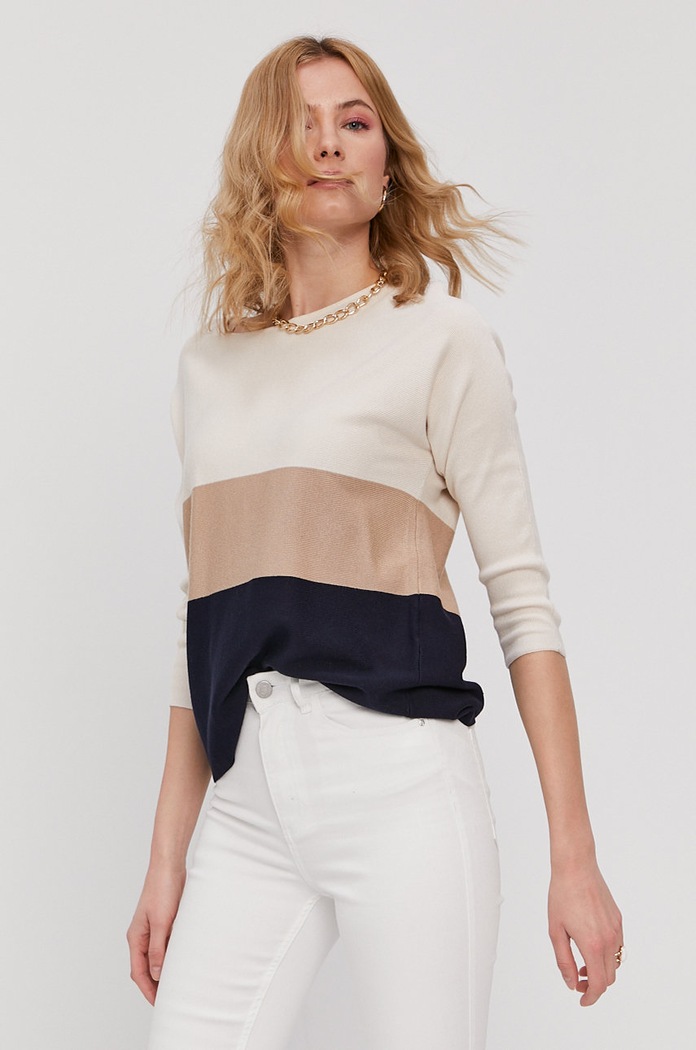 Sveter Vero Moda okrúhly béžová 10227085