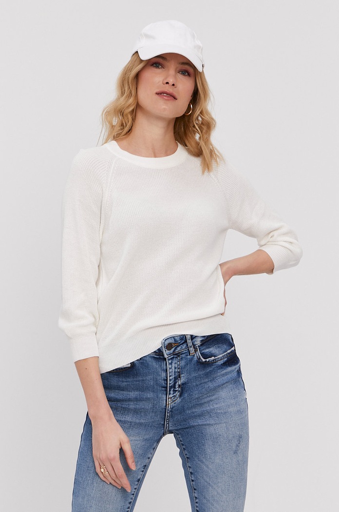 Svetr Vero Moda kulatý bílá 10242990