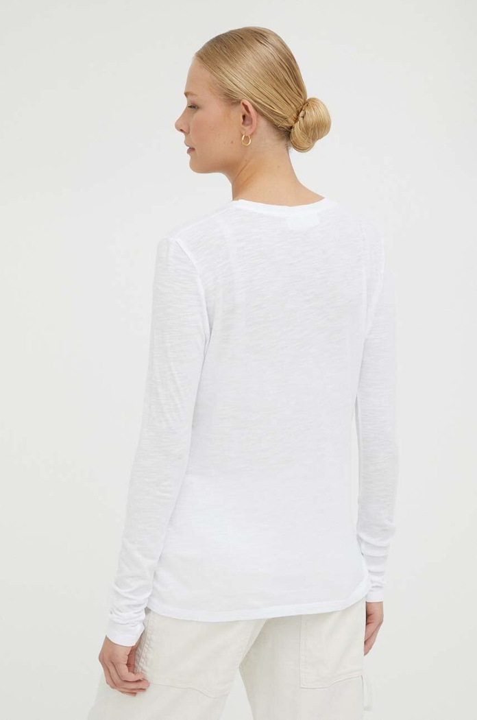 Odzież American Vintage longsleeve JAC49 biały
