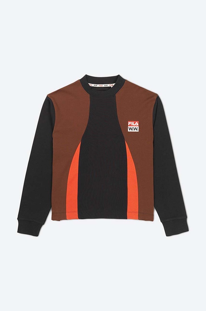 Odzież Wood Wood longsleeve bawełniany x Fila 688377.B028 czarny