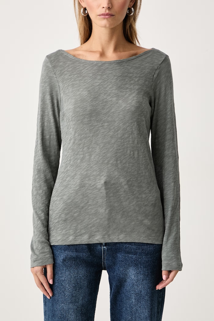 Longsleeve damski bawełniany Marc O'Polo 5000009478 szary