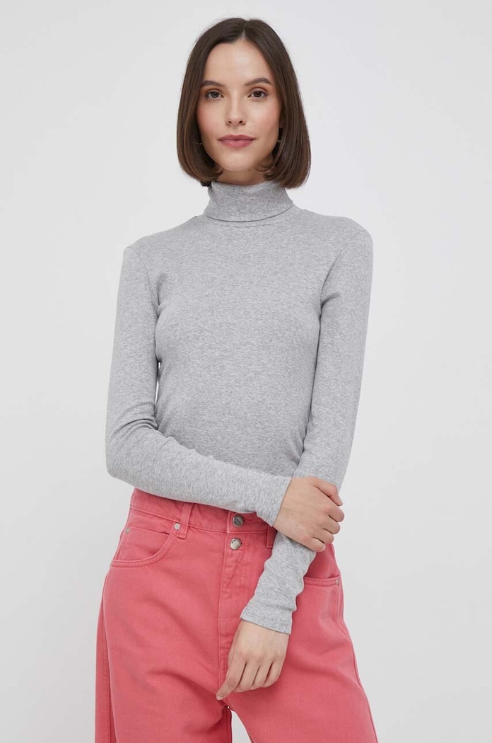Bavlněné tričko s dlouhým rukávem United Colors of Benetton šedá 3GA2E2224.501.