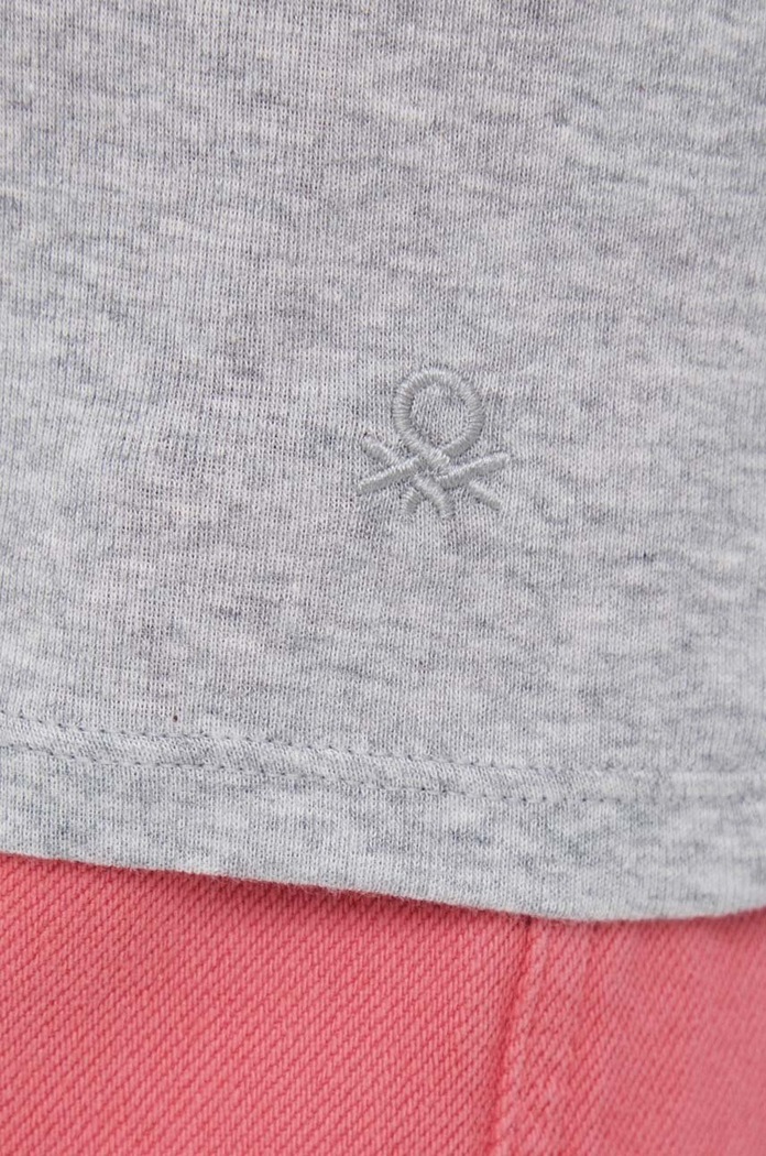 Bavlněné tričko s dlouhým rukávem United Colors of Benetton 3GA2E2224.501. šedá