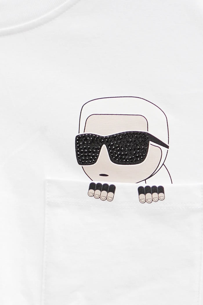 Bavlněné tričko Karl Lagerfeld IKON A1W17100 bílá