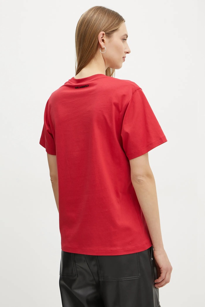 Îmbrăcăminte Karl Lagerfeld tricou din bumbac IKON A1W17100 rosu