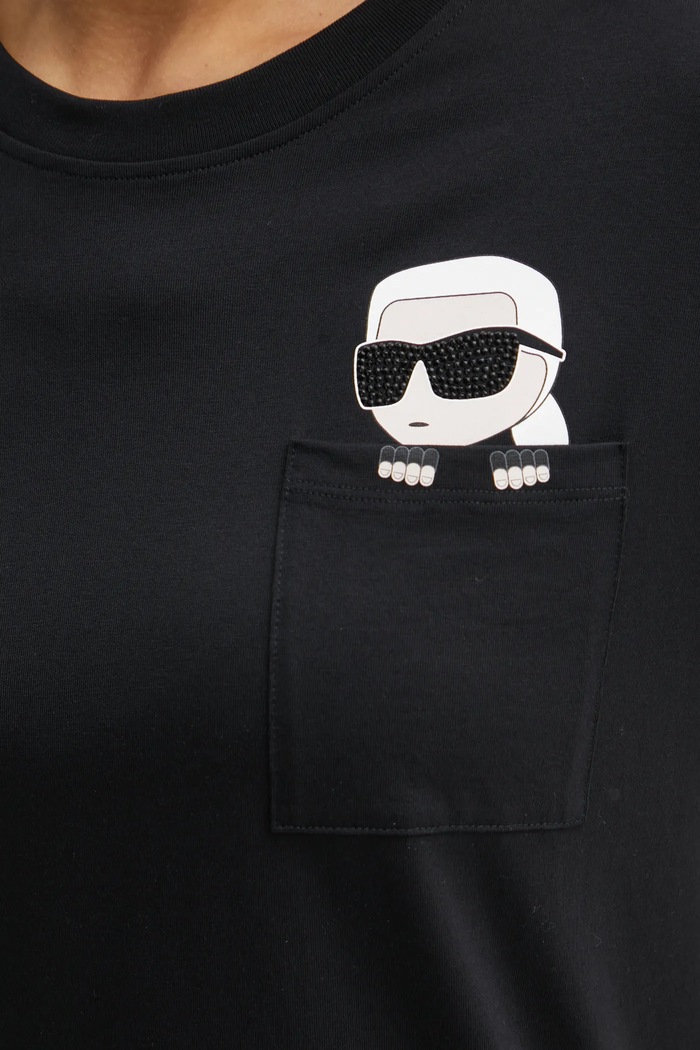 Karl Lagerfeld tricou din bumbac IKON A1W17100 negru