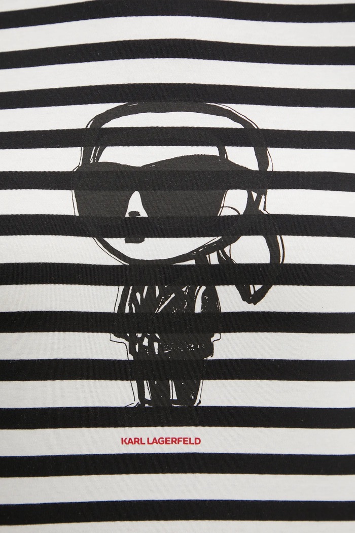 Karl Lagerfeld longsleeve din bumbac IKON A1W17137 negru