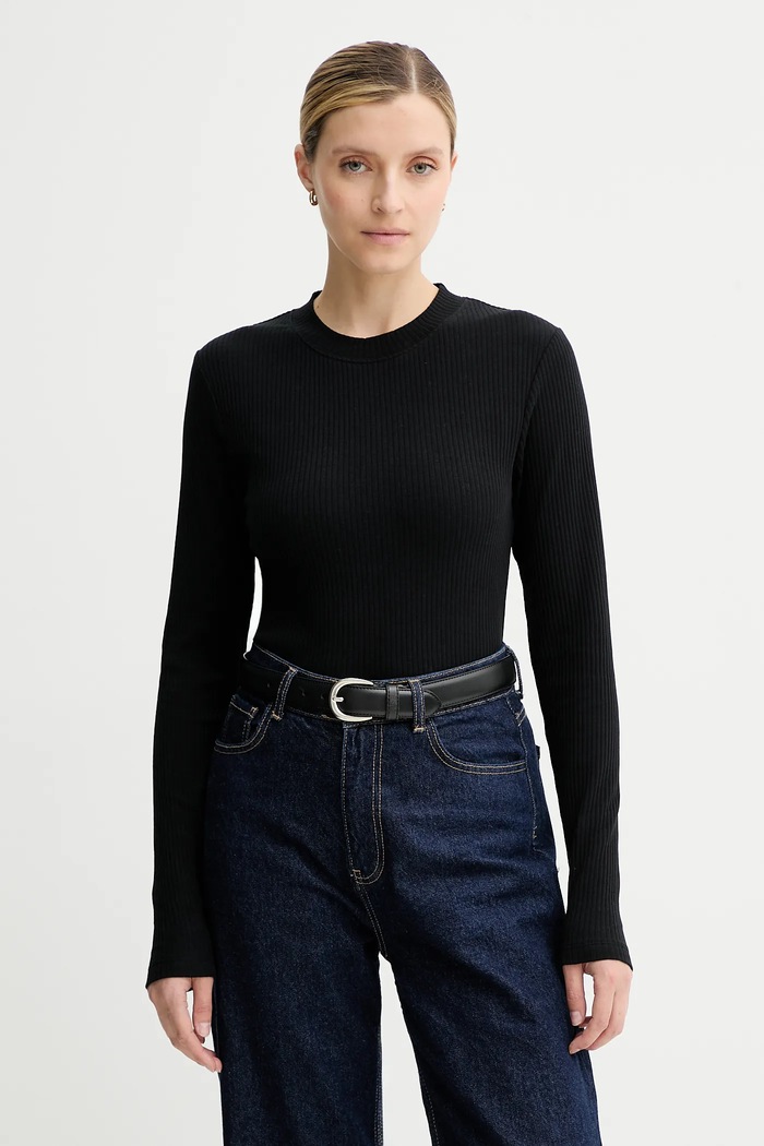 Marc O'Polo longsleeve z elastanem czarny 5000007827