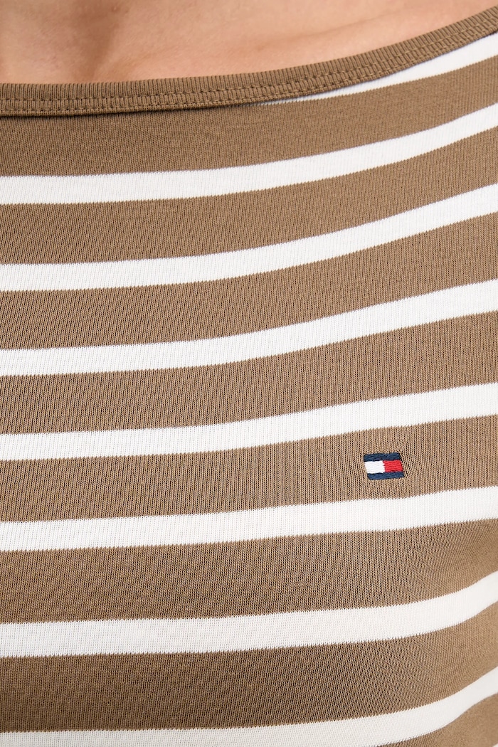 Tommy Hilfiger tričko s dlhým rukávom dámske bavlnené WW0WW40589. hnedá