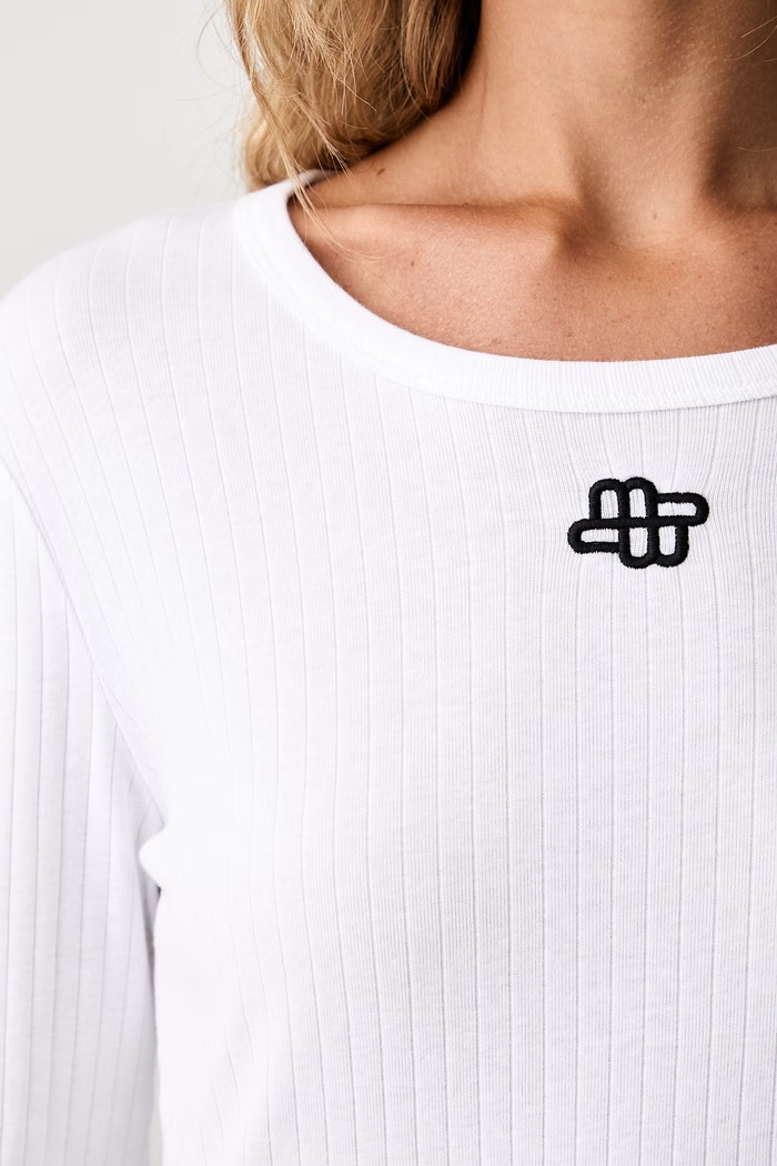 MUNTHE longsleeve damski bawełniany POTE 247113524764 biały