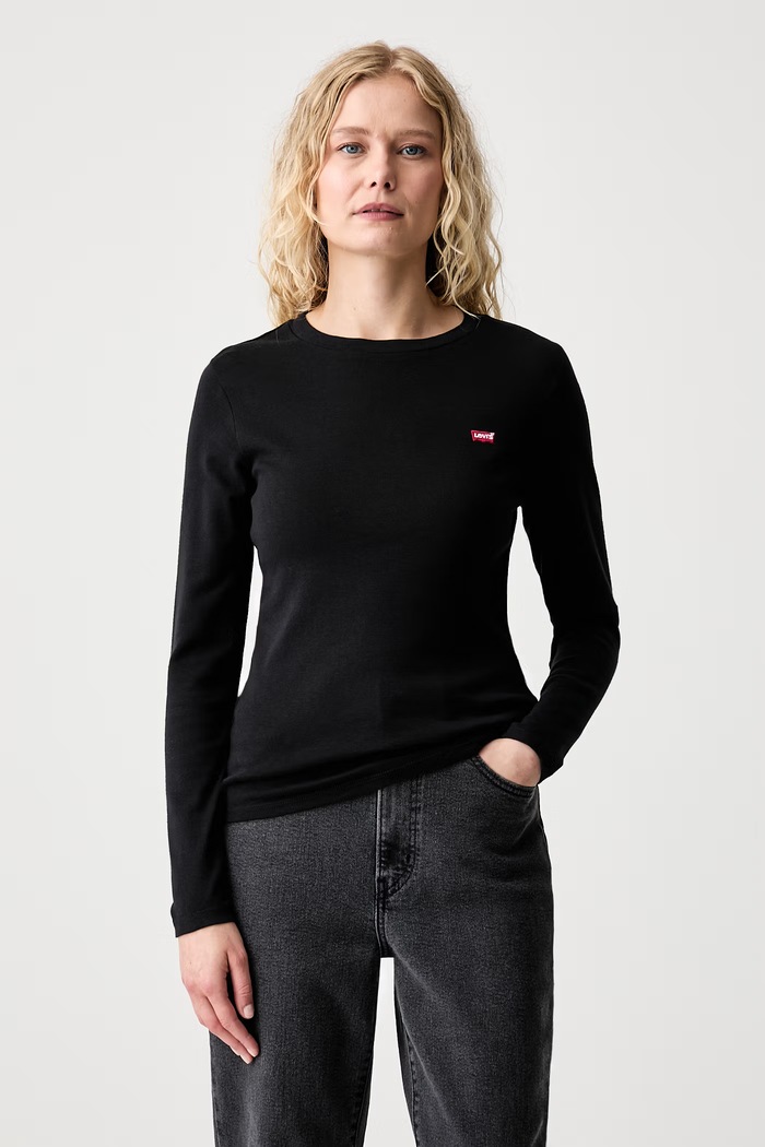 Levi's majica z dolgimi rokavi ženska bombažna ESSENTIAL LS paket 2 kosov bela 004AP