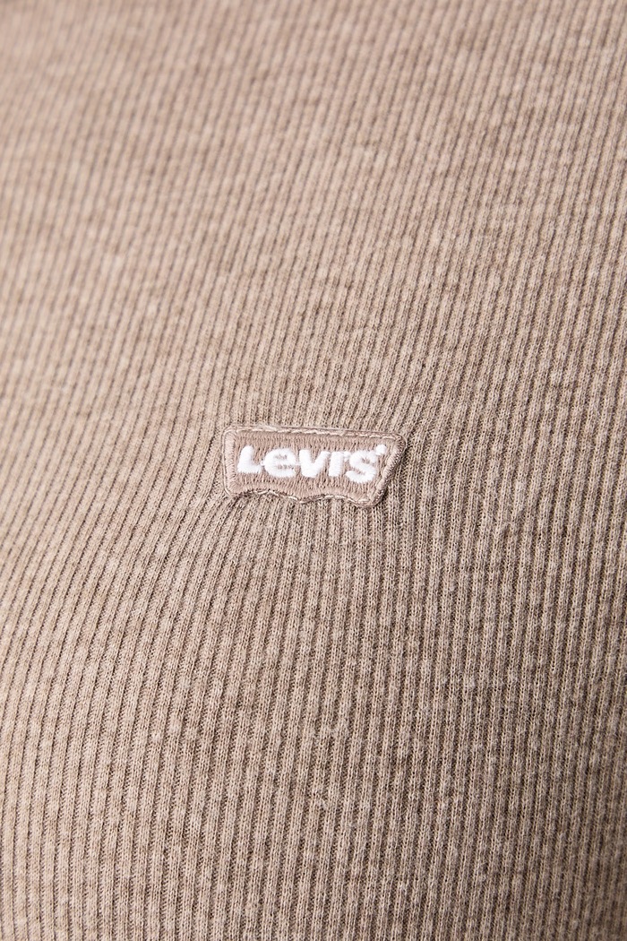 Longsleeve damski bawełniany z elastanem HAYES LS Levi's beżowy 001J4