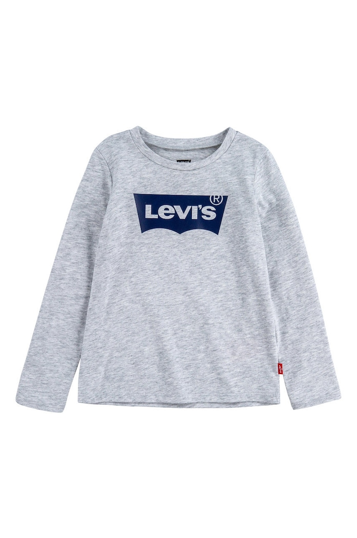 Detské tričko s dlhým rukávom Levi's bavlna sivá 4EA643.NOS.G