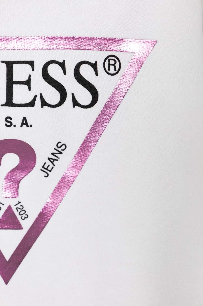 Κοριτσίστικα Παιδική βαμβακερή μπλούζα Guess K74Q12.KAUG0.9BYH λευκό