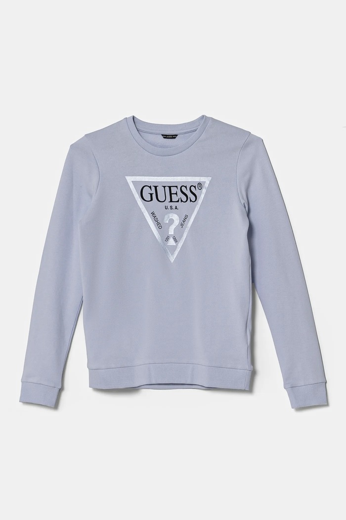 Guess bluza bawełniana dziecięca nadruk niebieski J74Q10.KAUG0.PPYA