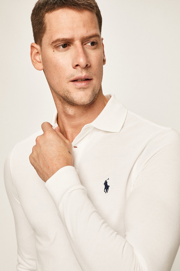 Tričko s dlouhým rukávem Polo Ralph Lauren bílá 710681126001