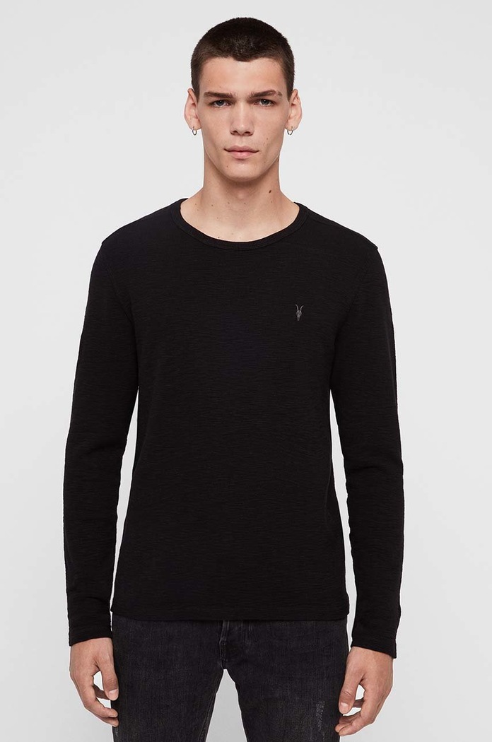 AllSaints - Longsleeve Muse LS Crew με ελαστάν μαύρο MD021R