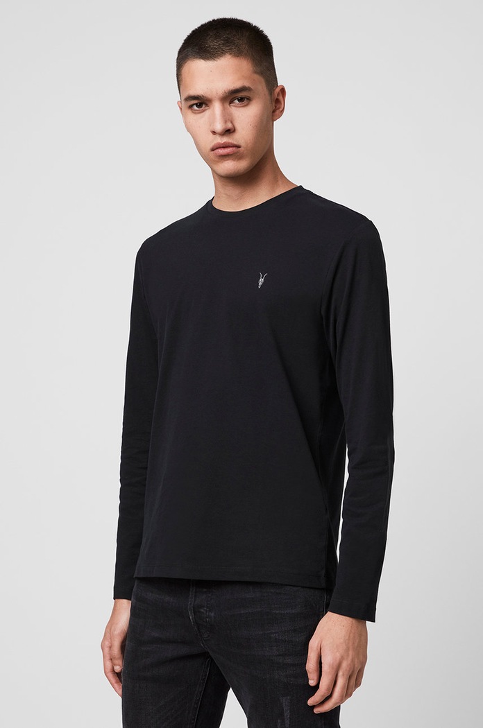 AllSaints - Longsleeve Brace LS Tonic Crew μαύρο MD119E