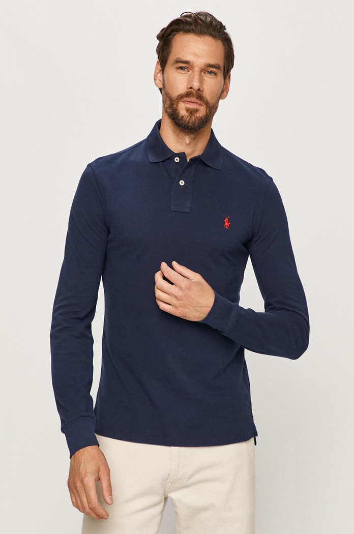 Polo Ralph Lauren - Majica dugih rukava bez uzorka mornarsko plava 710681126038