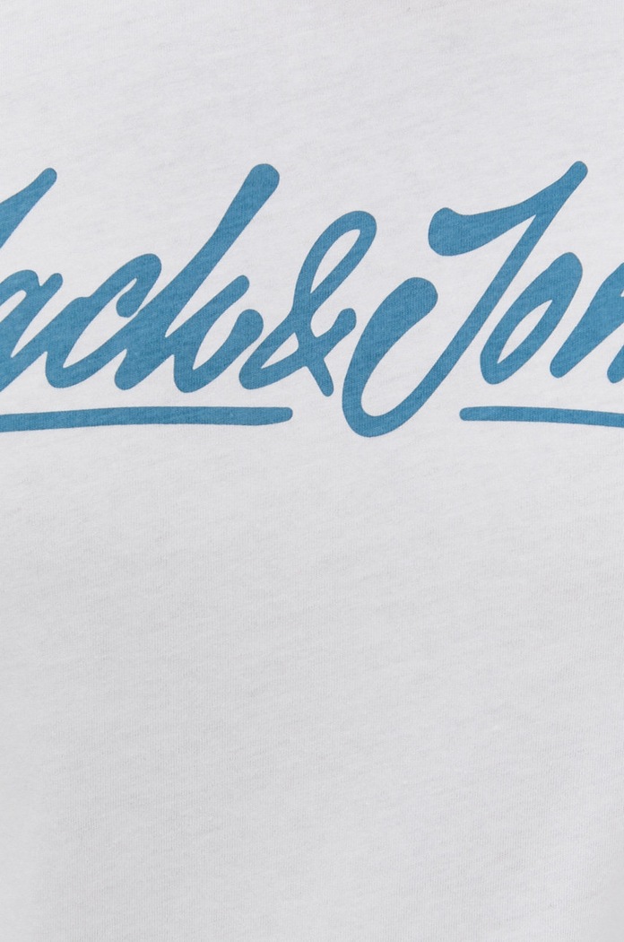 Longsleeve bawełniany Jack & Jones biały 12196316