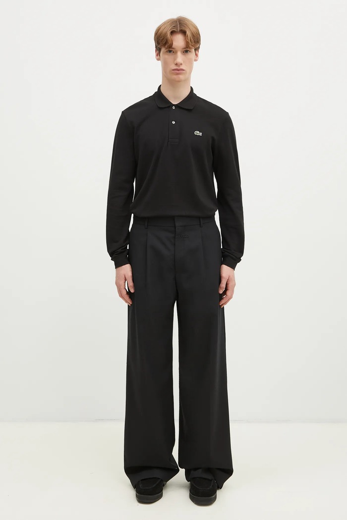 Lacoste cotton longsleeve top L1312 031 L1312.031 black
