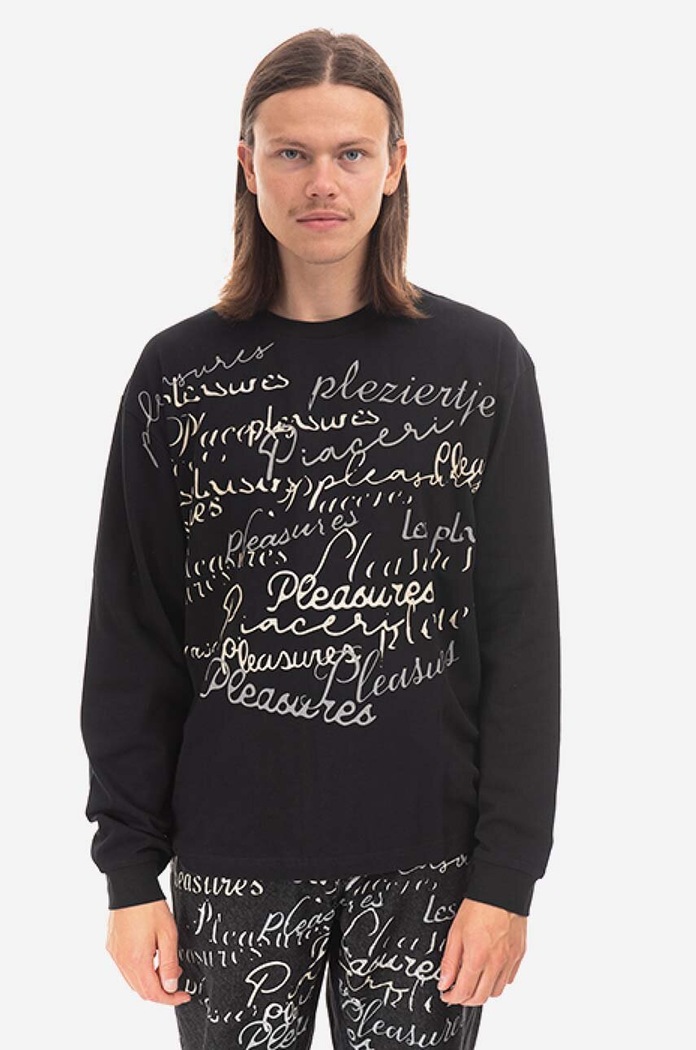 Longsleeve PLEASURES Shatter Long χαλαρό μαύρο P22F022