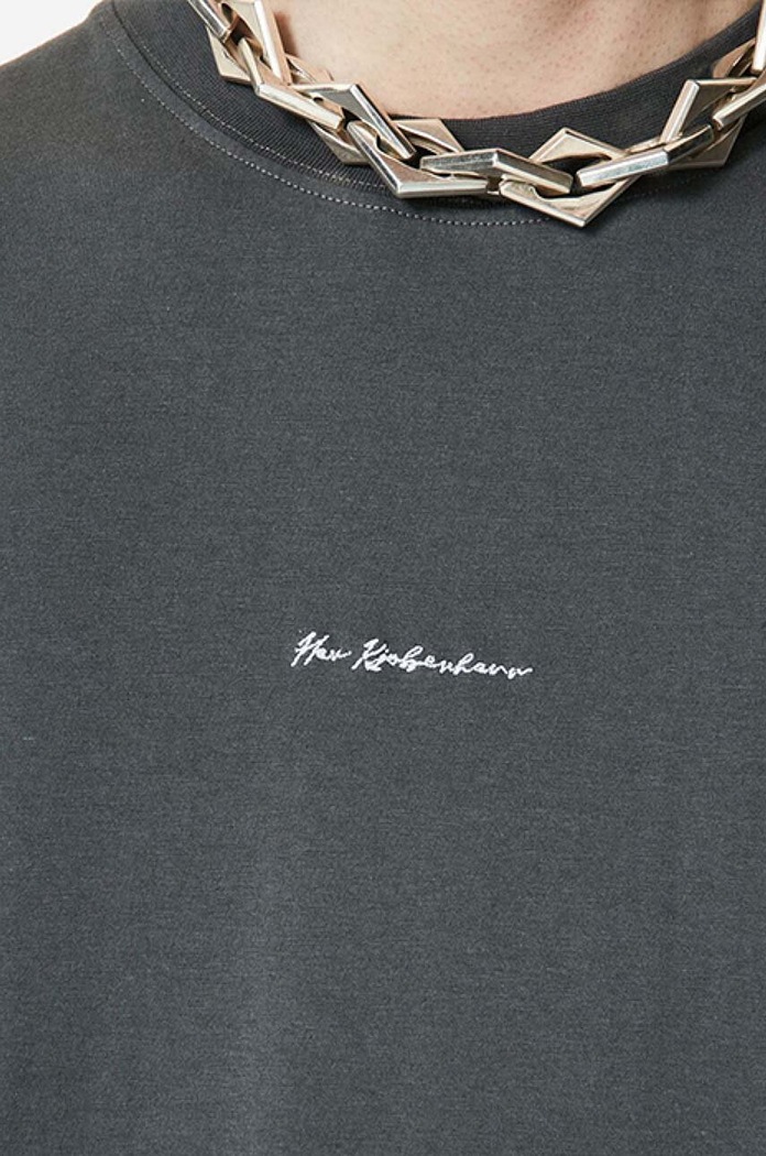 Top a maniche lunghe in cotone Casual Tee Long Sleeve Han Kjøbenhavn M.132072 grigio