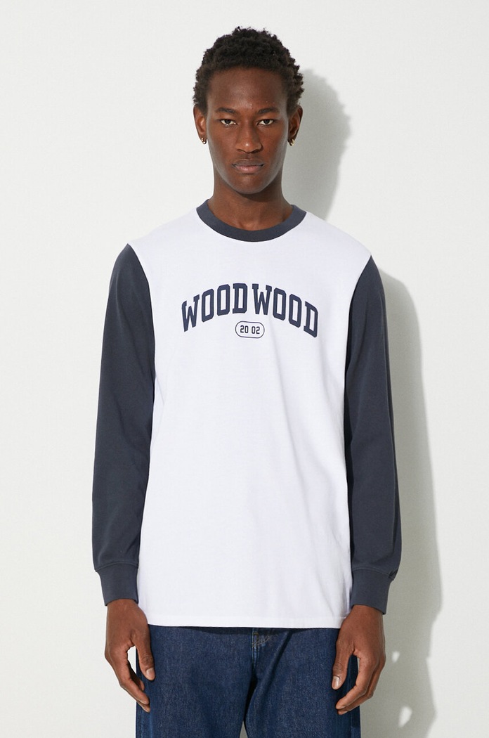 Wood Wood cotton longsleeve top Mark IVY Longsleeve cotton white 12135401.2489