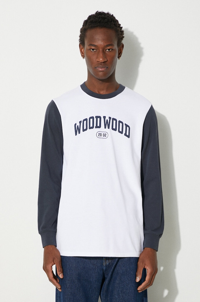 Wood Wood cotton longsleeve top Mark IVY Longsleeve cotton white 12135401.2489