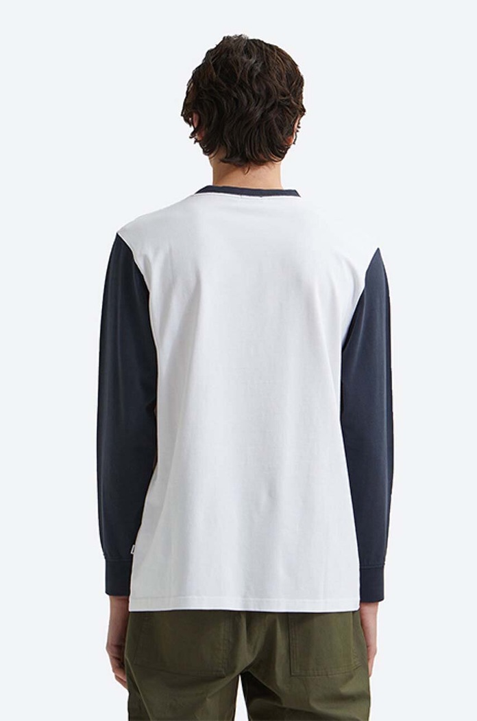 Bavlněné tričko s dlouhým rukávem Wood Wood Mark IVY Longsleeve 12135401.2489 bílá AA00