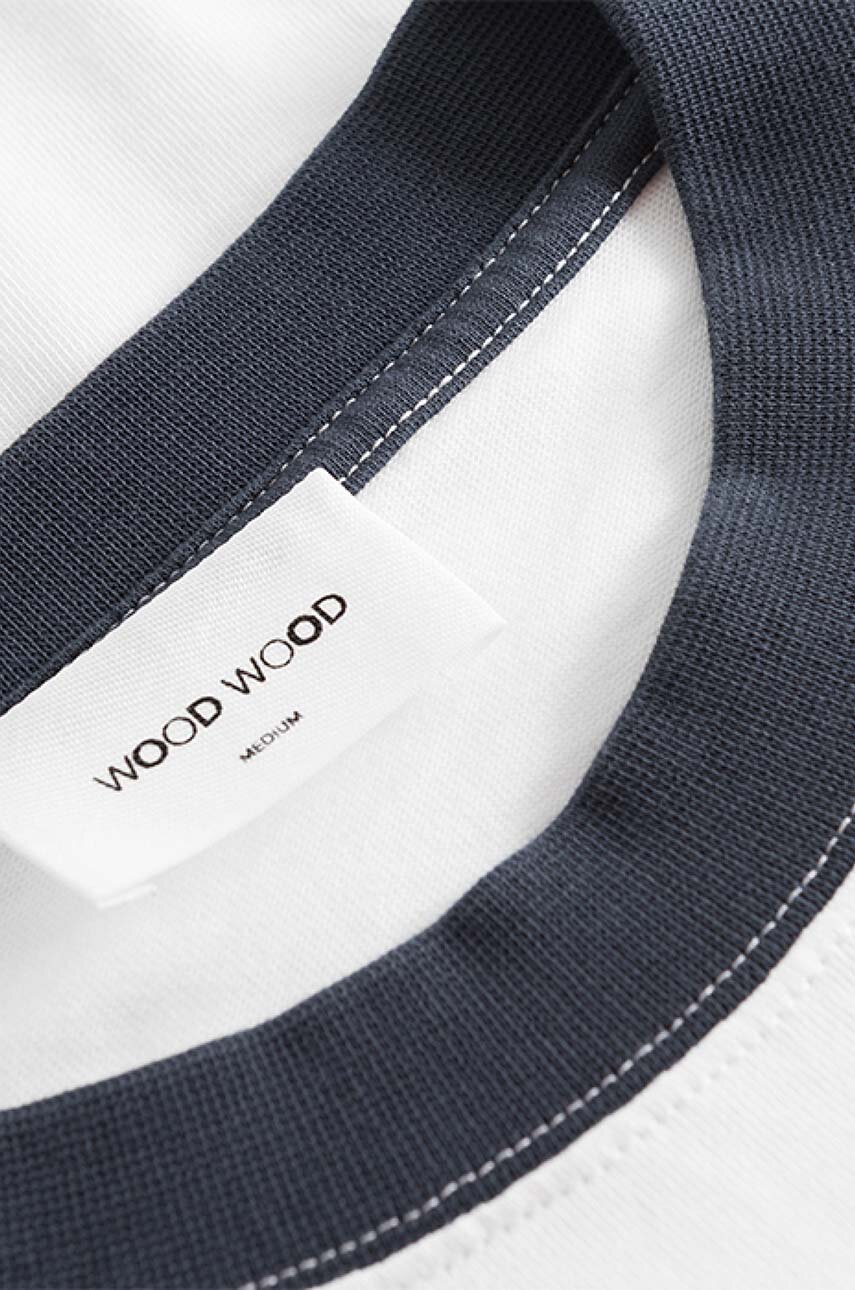 Oblečení Bavlněné tričko s dlouhým rukávem Wood Wood Mark IVY Longsleeve 12135401.2489 bílá
