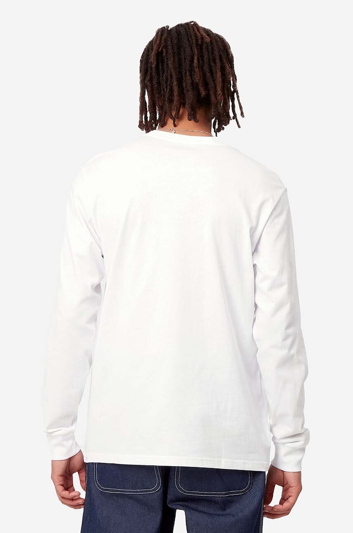 Clothing Carhartt WIP cotton longsleeve top AMMONITE I030437 white