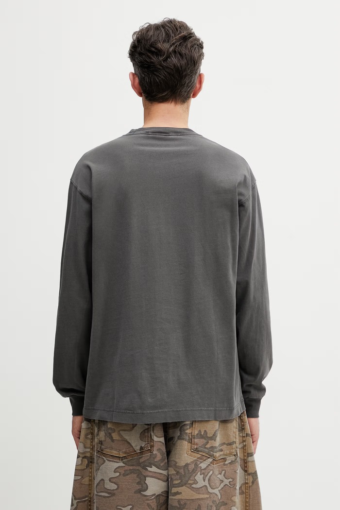 Oblečení Carhartt WIP L/S Nelson T-Shirt I029948 WAX tričko s dlouhým rukávem pánské bavlněné I029948 šedá