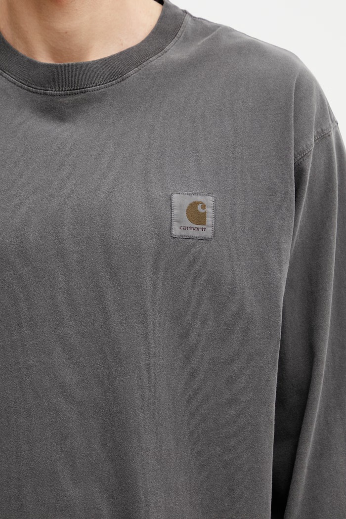Carhartt WIP L/S Nelson T-Shirt I029948 WAX tričko s dlouhým rukávem pánské bavlněné šedá I029948