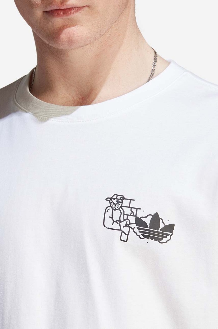 adidas Originals longsleeve bawełniany Fuzi TS LS Tee biały IC5742