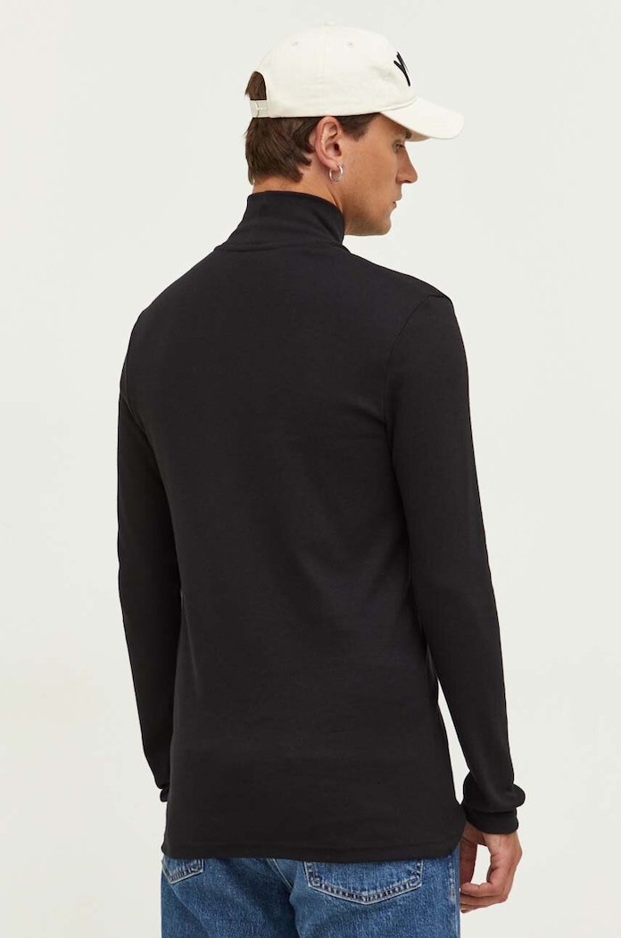 Odzież Samsoe Samsoe longsleeve bawełniany M00013120 czarny