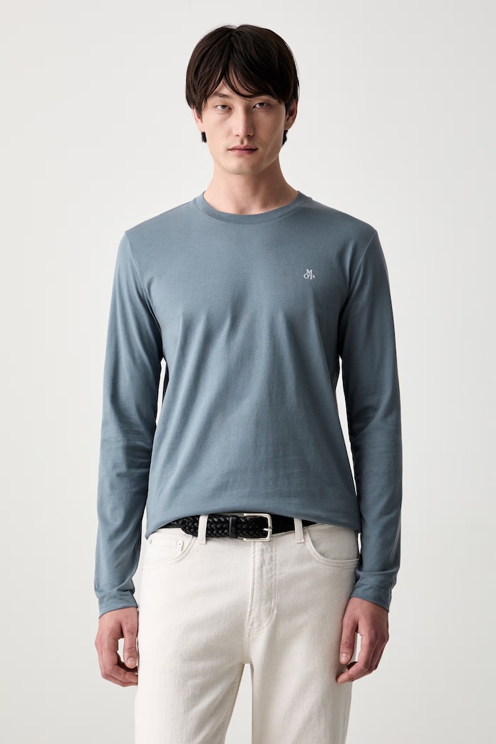 Marc O'Polo longsleeve męski bawełniany niebieski 5000009410