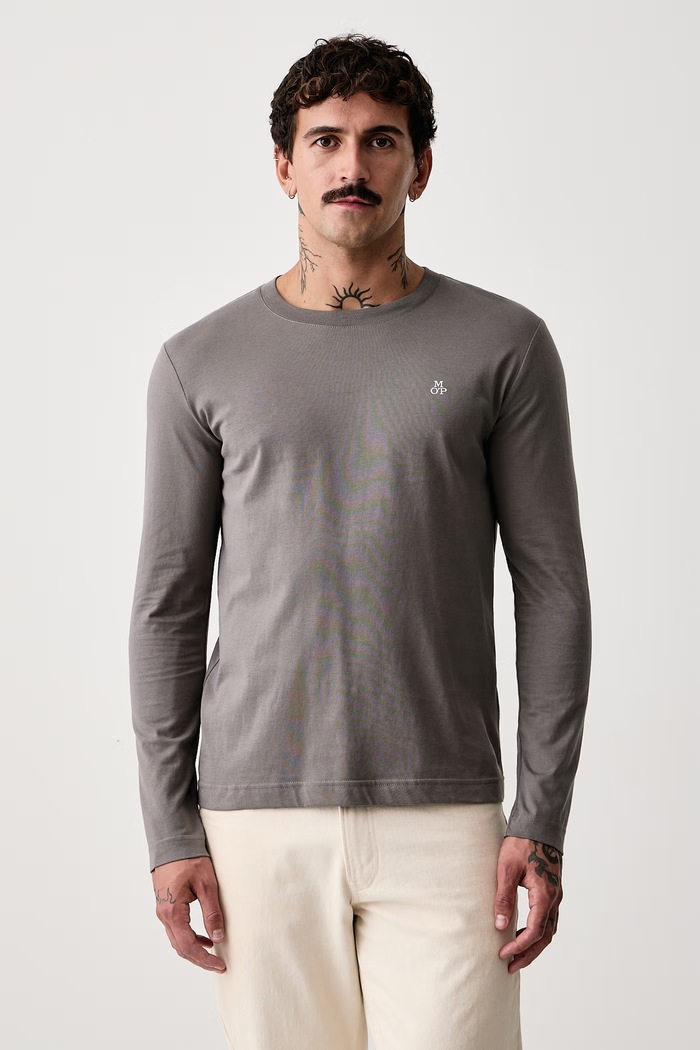 Marc O'Polo Longsleeve męski bawełniany szary 5000009410