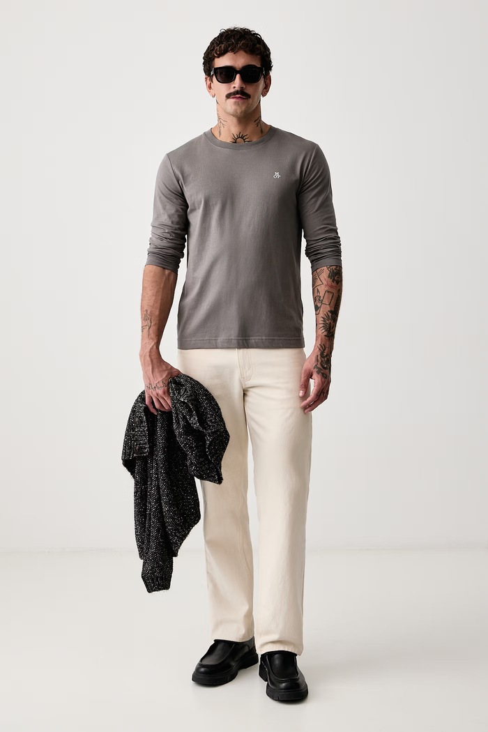 Marc O'Polo Longsleeve męski bawełniany 5000009410 szary AA00