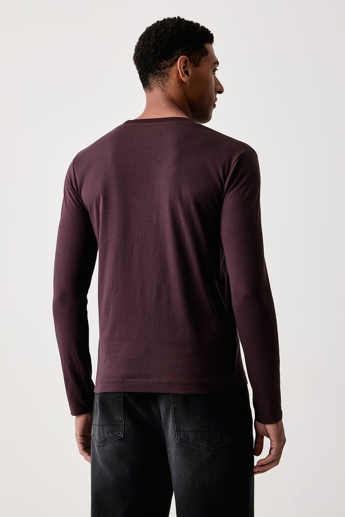 Odzież Marc O'Polo Longsleeve męski bawełniany 5000009410 bordowy