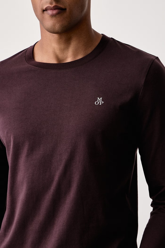 Longsleeve męski bawełniany Marc O'Polo 5000009410 bordowy