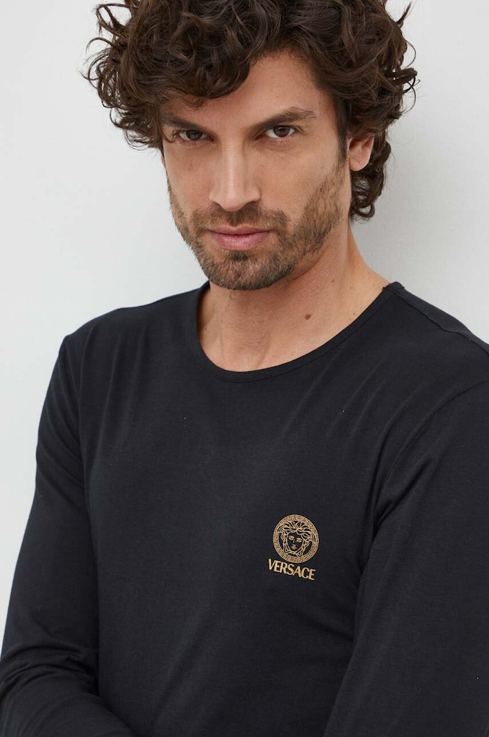 Majica dugih rukava Versace 2-pack crna AU10197.1A10011