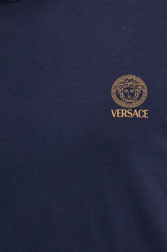 Majica dugih rukava Versace AUU01007.1A10011 mornarsko plava