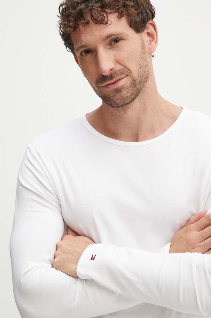 Tričko s dlhým rukávom Tommy Hilfiger 3-pak slim béžová UM0UM03022